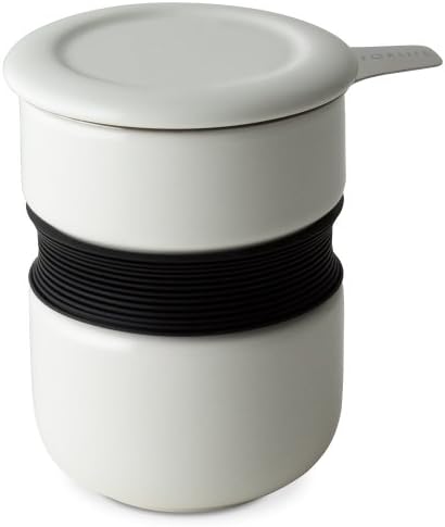 FORLIFE Curve Asian Style Tea Cup with Infuser and Lid 12 ounces, White by Unknown