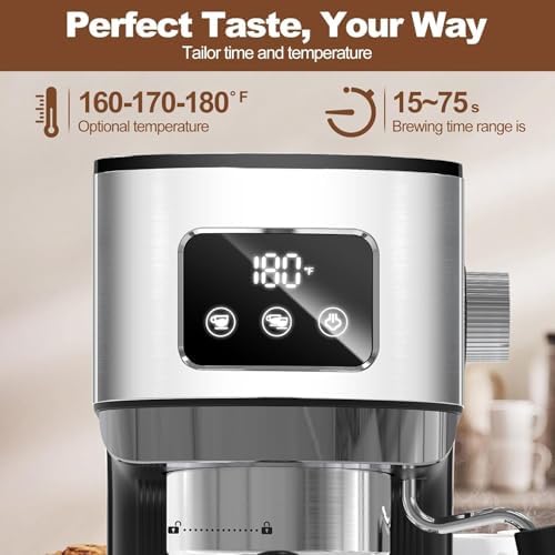 Geek Chef Espresso Machine, 20 Bar Espresso and Cappuccino Coffee Maker with Mill Frother, Cappuccino & Latte Machine for Home - Image 2