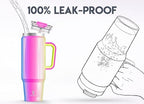 Meoky 40 oz Tumbler with Handle and Straw, Insulated Tumbler with Lid and Straw, Stainless Steel Travel Mug, Keeps Cold for 34 Hours, 100% Leak Proof, Fits in Car Cup Holder (Carnival) - Image 3