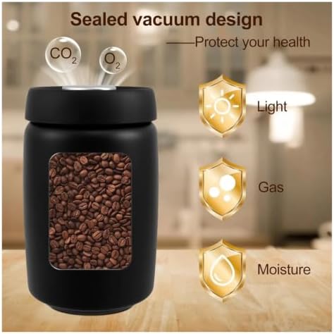 1200ml Coffee Vacuum Canister, 304 Stainless Steel Storage Jar - Image 4