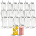 16oz Acrylic Tumblers Cups with Lids and Straws, 20 Pack Plastic Mason Jars Iced Coffee Drinking Glasses for Park Picnic, Poolside, Party Giveaways, Clear by Paoren