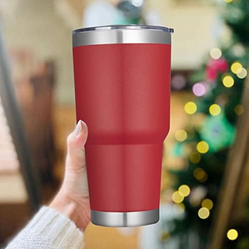 DOMICARE 30 oz Tumbler with Lid and Straw, Stainless Steel Tumblers Bulk, Insulated Vacuum Double Wall Travel Coffee Mug, Durable Powder Coated Tumbler Cups (Red, 4) - Image 6