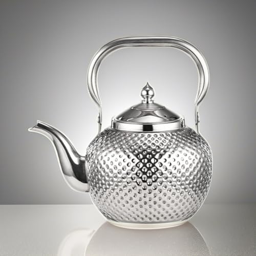 Teapot Tea Kettle, 2.1 Quart Tea Pot for Stove Top, Stainless Steel Teakettle with Infuser, Decorative Water Kettle with Handle, Silver, 2L - Image 5