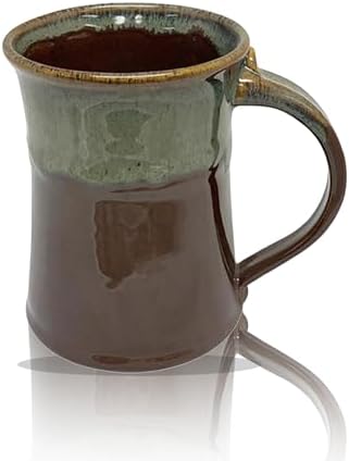 Clay in Motion Handmade Ceramic Mug 24 oz, Large Coffee Mug, Hand Painted Stoneware, Dishwasher Microwave & Oven Safe, Lead-Free, Made in USA Since 1981 (Mocha) by Clay+in+Motion