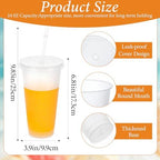 30 Pack Tumblers with Lid and Straw Reusable Plastic Clear Cups Bulk Water Bottles 24 Ounces Cups Travel Mug Cup for Iced Coffee Cold or Hot Drink Juices Birthdays Party Outdoor Use - Image 2