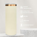 20 oz Skinny Tumblers Bulk with Lids and Straws Cream,8 pack - Image 3