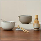 8pcs/set Matcha Set With Whisk Vintage Coarse Pottery Matchaset Ceramic Bowl(Moon white 8pcs) - Image 4