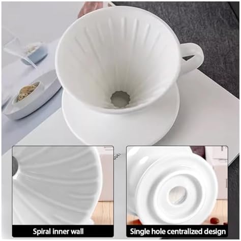 Coffee Filter Cup Holder Reusable Portafilter Dripper Funnel Ceramic Accesorios Cafe Coffeeware(White) - Image 4
