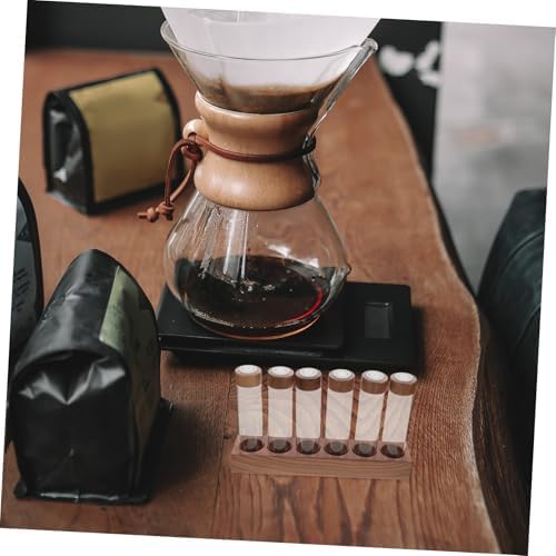 Mobestech Glass Coffee Bean Storage Tubes with Wooden Stand, 6 Pack - Image 5