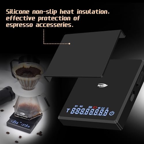IKAPE Digital Mini Coffee Scale with Timer, 2kg/0.1g High Precision Rechargeable Drip Espresso Scale with Tare Function, LED Display(Black) - Image 4
