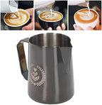 FLEXMAN 600ml Milk Frother Cup, Stainless Steel Eagle Spout Espresso Milk Frothing Pitcher, Frothing Cup for Coffee Latte, Milk Froth, Daily Drinking (Black) - Image 6