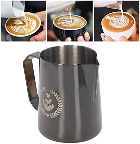 FLEXMAN 600ml Milk Frother Cup, Stainless Steel Eagle Spout Espresso Milk Frothing Pitcher, Frothing Cup for Coffee Latte, Milk Froth, Daily Drinking (Black) - Image 6