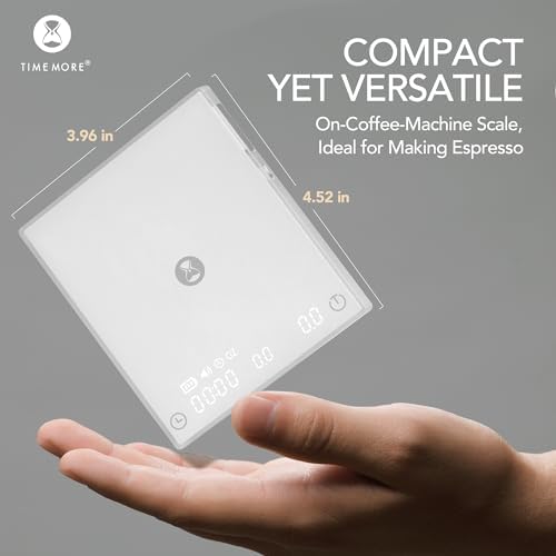 Timemore Basic Mini Coffee Scale, Slim & Lightweight Design, Three Modes | Digital Espresso Scale with Timer for Precision Brewing, White - Image 3