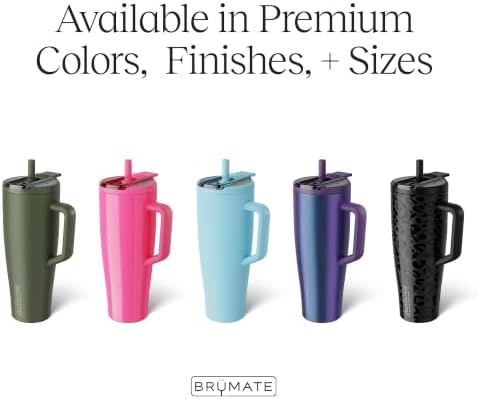 BrüMate Era Flip 30oz Tumbler with 100% Leakproof Covered Straw Lid | Hygienic Straw | Insulated Stainless Steel Water Bottle with Handle | Cup Holder Friendly | BPA-Free (Strawberries & Cream) - Image 7