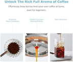 Pour Over Coffee Dripper Drip Coffee Pour Over Maker Resuable Blossom Cone Funnel Stainless Steel Metal Coffee Filter for Travel, Camping, Office, Home, Coffee Maker Brew (Sky Blue) - Image 5
