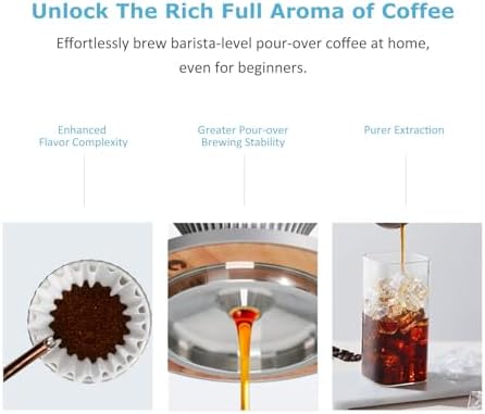 Pour Over Coffee Dripper Drip Coffee Pour Over Maker Resuable Blossom Cone Funnel Stainless Steel Metal Coffee Filter for Travel, Camping, Office, Home, Coffee Maker Brew (Sky Blue) - Image 5