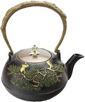 KYUSAR Japanese Cast Iron Teapot Chinese Teapot 1.2L/1200ML Japanese Cast Iron Tea Pot Japanese Kettle Hand-Painted Kettle Teapot for Family Afternoon Tea Tetsubin Tea Pot by Unknown