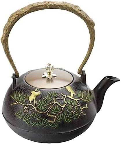KYUSAR Japanese Cast Iron Teapot Chinese Teapot 1.2L/1200ML Japanese Cast Iron Tea Pot Japanese Kettle Hand-Painted Kettle Teapot for Family Afternoon Tea Tetsubin Tea Pot by Unknown
