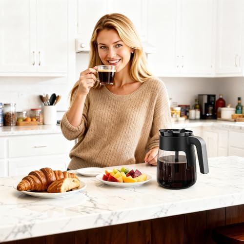 12 Cup Coffee Pot Replacement Compatible with Ninja Coffee Maker CFP101 CFP201 CFP301 CFN601 CFP307 CFN602 CM400 CM401 CF090, Glass Carafe for Ninja with Brew-Through Lid, BPA Free, Dishwasher Safe - Image 7