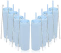 Volhoply 16oz Plastic Skinny Tumbler with Lid and Straw Bulk 8 Pack,Insulated Double Wall BPA Free Matte Acrylic Tumblers,Iced Coffee Travel Mug Reusable Party Cup,Customizable Diy Gifts(Blue,8 Set) by LiveFully%EF%BC%8CDrinkFreely%E2%80%94KeepGoingwithVolhoply%EF%BC%81