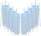 Volhoply 16oz Plastic Skinny Tumbler with Lid and Straw Bulk 8 Pack,Insulated Double Wall BPA Free Matte Acrylic Tumblers,Iced Coffee Travel Mug Reusable Party Cup,Customizable Diy Gifts(Blue,8 Set) by LiveFully%EF%BC%8CDrinkFreely%E2%80%94KeepGoingwithVolhoply%EF%BC%81
