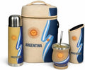 Argentine Yerba Mate Kit – Premium Stainless Steel Mate Cup & Bombilla Set with 750ml Vacuum Insulated Bottle, Yerba Container & Neoprene Bag – Authentic Argentine Design by EverydayThings