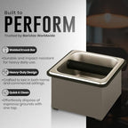 Rattleware Stainless Steel Espresso Knock Box with Rubber Bar 6x5.5x4in - Image 2