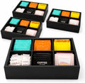 Maitys 4 Pack Black Wooden Tea Bag Organizer, 6 Compartment Storage Box by Maitys