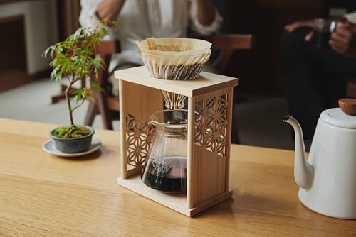 HARIO Drip Stand Set, Asanoha pattern (Hemp Leaves), Practical Capacity, 20.3 fl oz (600 ml), V60 Dripper Server, Includes 40 Dedicated Papers, For 1-4 People (Natural) - Image 5