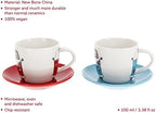 BRISA VW Collection - Volkswagen Espresso Cups Coffee-Tea-Cappuccino Set in T1 Bus Campervan Design (Bus Front/100ml/3.4 fl oz) (Set of 2 (red, blue)) - Image 2