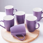 Coffee Mugs Set of 6, 12oz Purple Ceramic Coffee Mugs Cups with Handle by Unknown