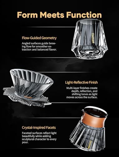 Cocinare Gooseneck Electric Kettle & Pour Over Coffee Set, ±1°F Temperature Control, 1500W 0.9L Kettle, Coffee Dripper, 550 ml / 18.6 oz Server & 2 Tasting Cups - Image 3