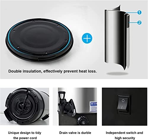 INTBUYING Stainless Steel Large Capacity Commercial Office Kitchen Hot Water Dispense Boiler Instant Boiling Machine Heater Electric Kettle Temperature Control for Coffee Tea with Faucet Tap-9.7L - Image 3