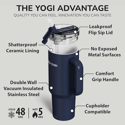 YOGI 40oz Tumbler with Straw - Eclipse - Image 3