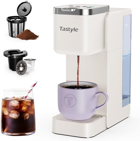 Tastyle Single Serve Coffee Maker for K Cups and Grounds with 3 Brew Styles by Tastyle