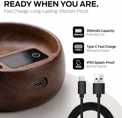 Premium Walnut Wood Coffee Scale, 0.1g Precision Digital Scale - Image 4
