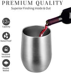 MEWAY 12oz Wine Tumbler 16 Pack Bulk Gifts for Women,Double Wall Vacuum Stainless Steel Travel Mug with Lid,Insulated Stemless Wine Cup Glass for Coffee,Cocktails,Drinks(Sliver,Set of 16) - Image 5