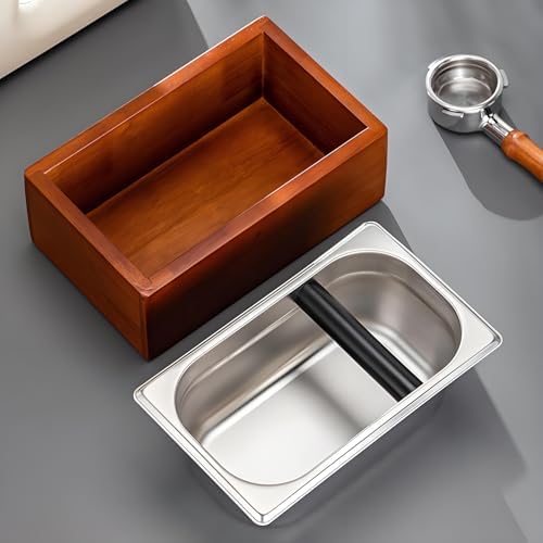 Coffee Knock Box with Quiet Silicone Bar for Coffee Bar Accessories - Image 6