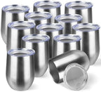 StarSpeed 12oz/12 Pack Insulated Wine Tumbler with Lid,Silver by StarSpeed