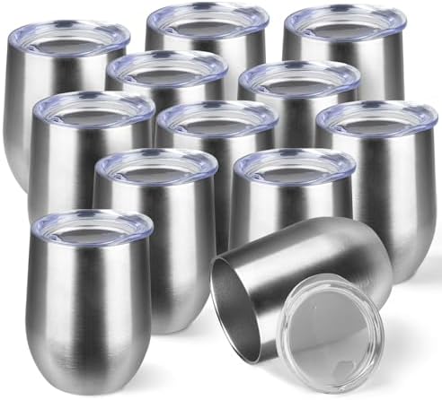 StarSpeed 12oz/12 Pack Insulated Wine Tumbler with Lid,Silver by StarSpeed