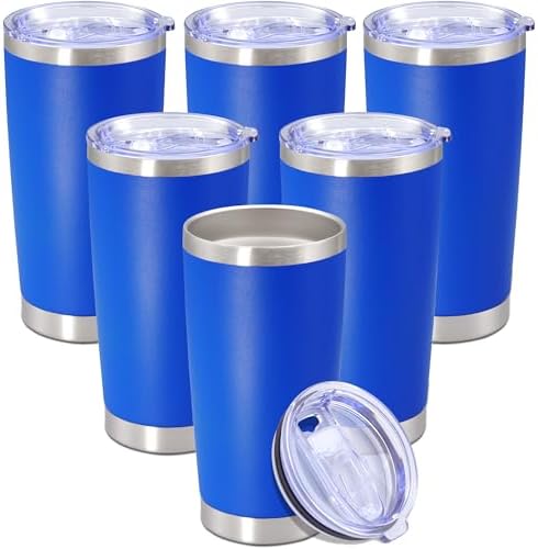 20 oz Tumbler Insulated Tumblers Stainless Steel Coffee Mug,DarkBlue 6PCS by Providethebestproducts