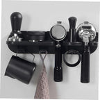 Wall Mounted Espresso Organizer for 51mm Espresso Machines, Black | ABS Build, No-drill Installation, Handle Cloth Tamper Set, Kitchen Counter Storage for Clutter-free Setup - Image 5
