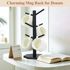 Coffee Cup Stand, Cup Holder, Standing Coffee Mug, Tree Cups, Shelf with Thicker Base, Cup Holder, Standing Coffee Mug, Pretzel Stand, Coffee Mug Rack (Black) - Image 5