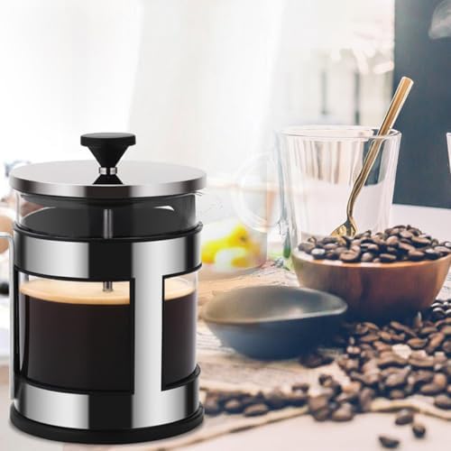 French Press Coffee Maker Insulated Borosilicate Glass Carafe With 3-level Disassemble Filters, Stainless Steel Filter/Plunger Assembly, Easy To Clean(600ml) - Image 3