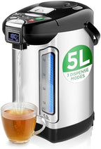 NutriChef Digital Water Boiler and Warmer - 5L/5.28 Qt Stainless Electric Hot Water Dispenser w/LCD Display, Rotating Base, Keep Warm, Auto Shut Off, Safety Lock, Instant Heating for Coffee & Tea by NutriChef%E2%84%A2Kitchen