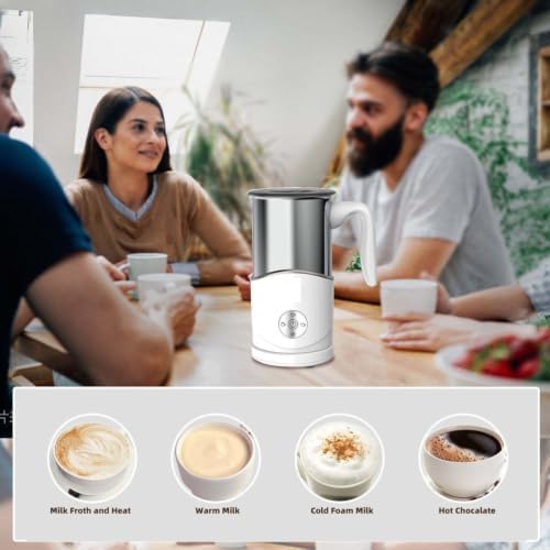Electric Milk Frother Automatic Hot & Cold Foam Maker Stainless Steel Milk Warmer for Latte Cappuccino Hot Chocolate - Image 5