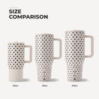 HydroJug Polka Dot Traveler 40oz, Insulated Tumbler, French Vanilla - Image 5