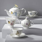 Lenox Butterfly Meadow Porcelain Teapot and Tea Cup Set, 9-Piece, 48oz - Image 2