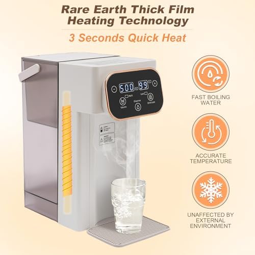 Instant Hot Water Dispenser Filter, Electric Hot Water Kettle Countertop Water Filter System, 12 Temperatures & 8 Volume Settings, Safety Lock, Hot Water Boiler Warmer for Home, Baby, Office - Image 2