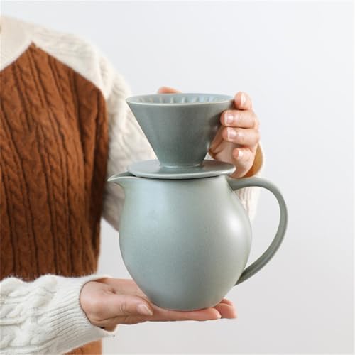 830ml Ceramic Dripping Coffee Brewer Maker Set Large Capacity Carafe Pots and Dripper for Family and Friend Gatherings Coffee Filter Ceramic Pours Over Set - Image 6